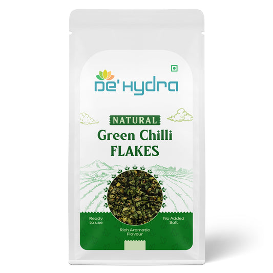 De'hydra Flakes 50gm Dehydrated Green Chilli Flakes